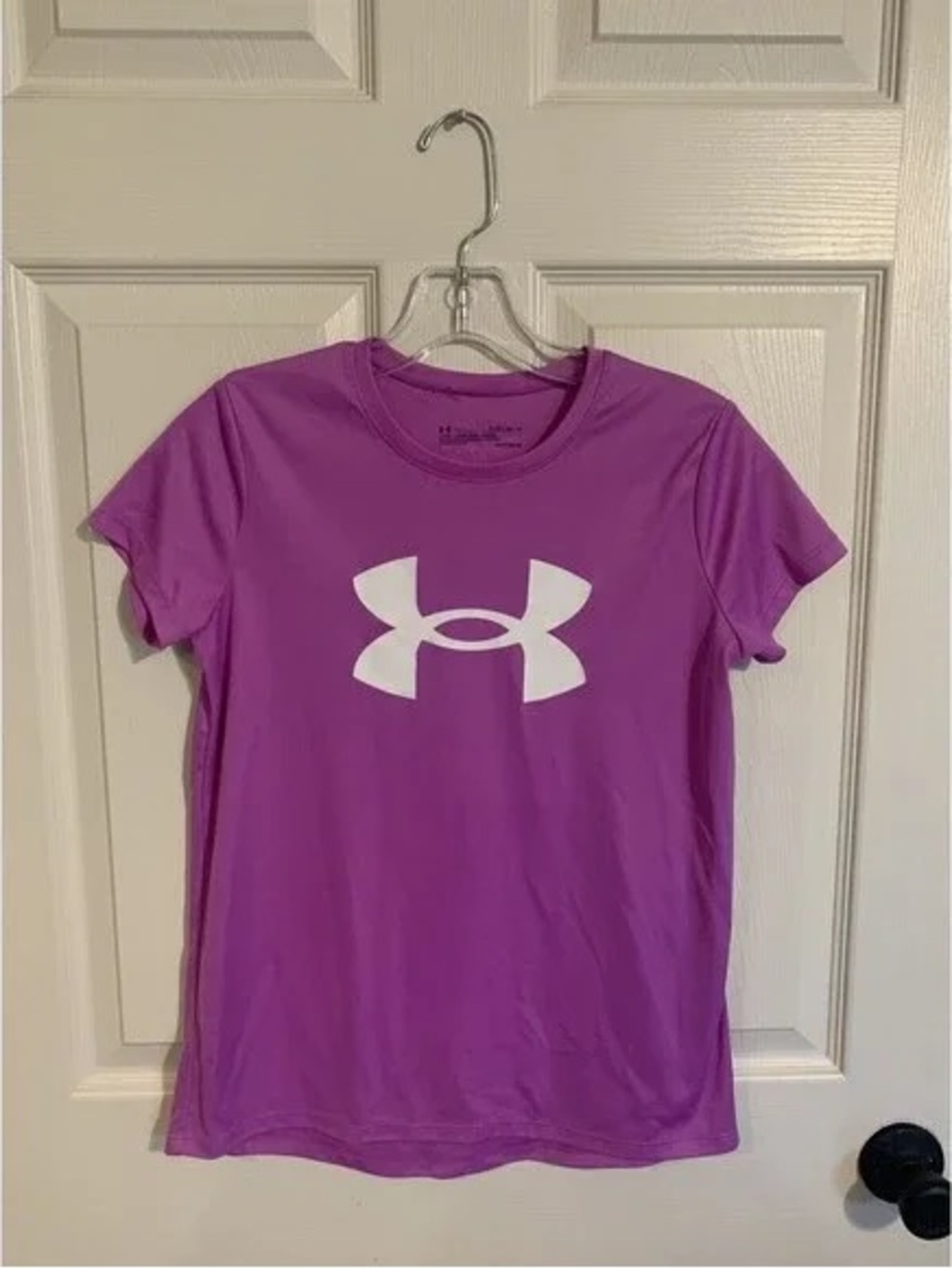 Under Armour Girls' Bright Purple Short Sleeve Logo Tee